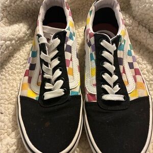 Vans Old Skool Rainbow Checkerboard Sneakers Women’s 7.5